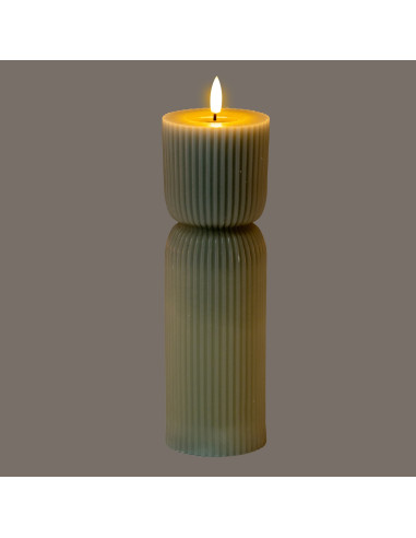 Buy Hill Interiors 24277 Luxe Collection Natural Glow 2.75x10 Grey Carved LED Candle online in UK with fast delivery from FastD