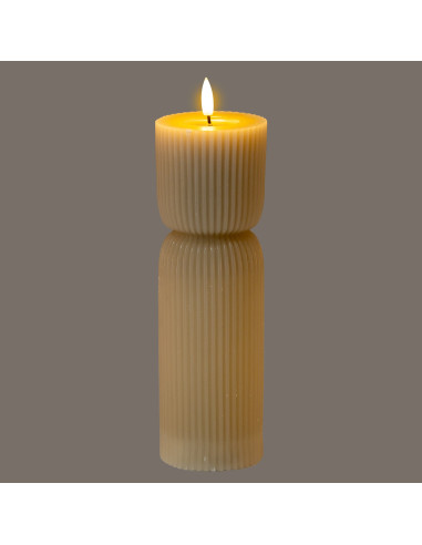 Buy Hill Interiors 24279 Luxe Collection Natural Glow 2.75x10 Stone Carved LED Candle online in UK with fast delivery from Fast