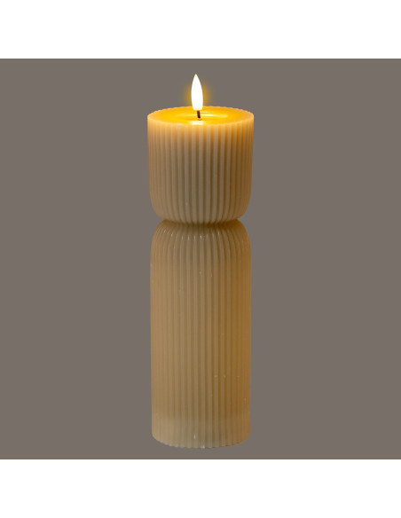 Buy Hill Interiors 24279 Luxe Collection Natural Glow 2.75x10 Stone Carved LED Candle online in UK with fast delivery from Fast