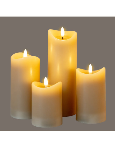 High-quality metal and wood construction of Hill Interiors SKU 24258 Luxe Collection Natural Glow 2.75x4 Taupe Melted LED Candl