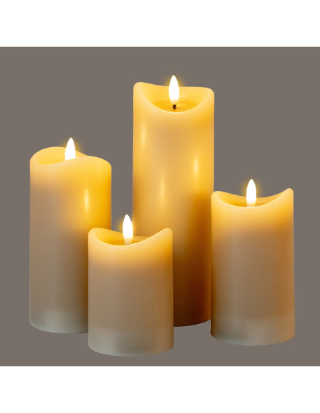 High-quality metal and wood construction of Hill Interiors SKU 24258 Luxe Collection Natural Glow 2.75x4 Taupe Melted LED Candl