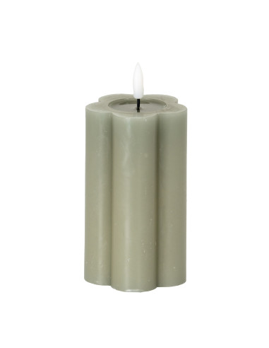 Hill Interiors Luxe Collection Natural Glow 2.75x5 Grey Pillar LED Candle 24272 - Authentic Hill Interiors furniture directly f