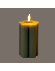 Hill Interiors Luxe Collection Natural Glow 2.75x5 Grey Pillar LED Candle 24272 - Authentic Hill Interiors furniture directly f 2