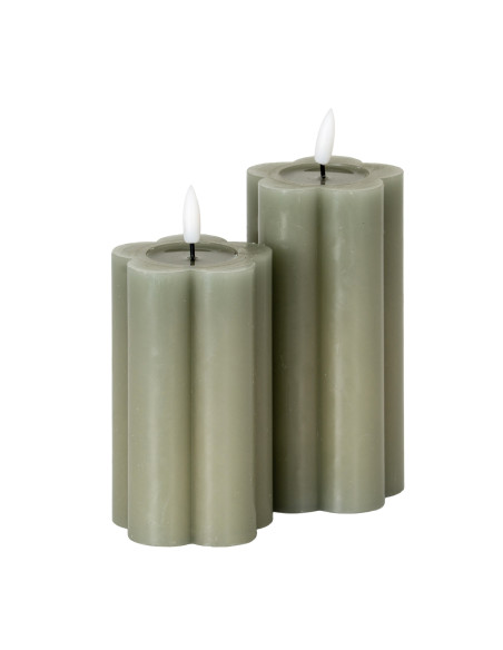 Affordable industrial style furniture Hill Interiors Luxe Collection Natural Glow 2.75x5 Grey Pillar LED Candle 24272 for moder