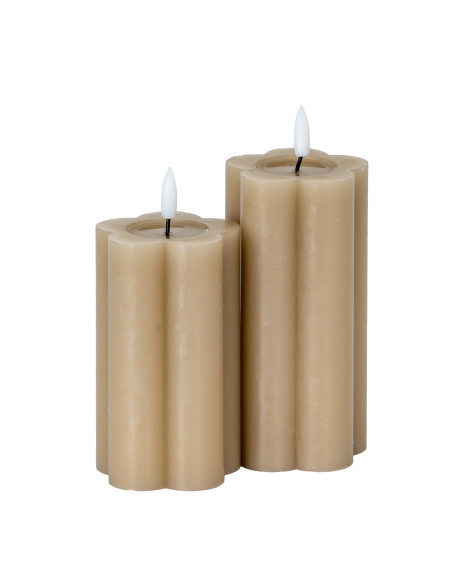 Affordable industrial style furniture Hill Interiors Luxe Collection Natural Glow 2.75x5 Stone LED Candle 24274 for modern home