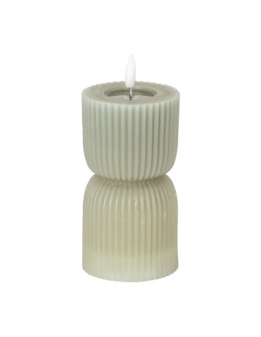 Hill Interiors Luxe Collection Natural Glow 2.75x6 Grey Carved LED Candle 24276 - Authentic Hill Interiors furniture directly f