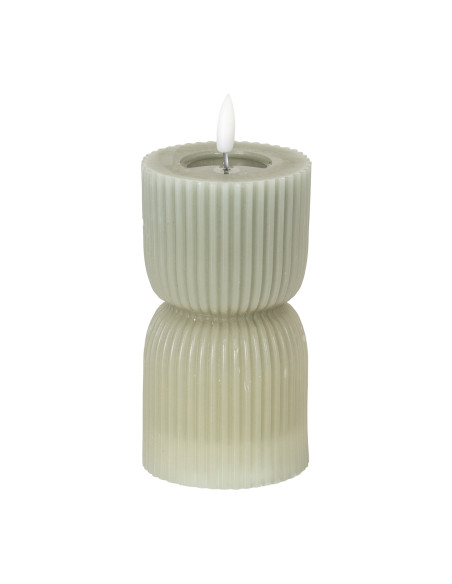Hill Interiors Luxe Collection Natural Glow 2.75x6 Grey Carved LED Candle 24276 - Authentic Hill Interiors furniture directly f