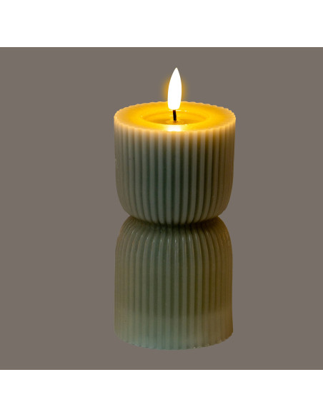 Buy Hill Interiors 24276 Luxe Collection Natural Glow 2.75x6 Grey Carved LED Candle online in UK with fast delivery from FastDa