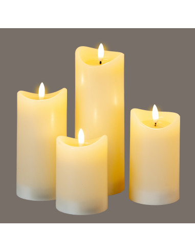 High-quality metal and wood construction of Hill Interiors SKU 24266 Luxe Collection Natural Glow 2.75x8 Cream Melted LED Candl