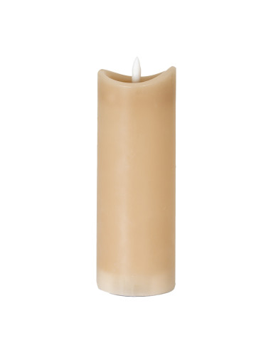 Hill Interiors Luxe Collection Natural Glow 2.75x8 Taupe Melted LED Candle 24267 - Authentic Hill Interiors furniture directly