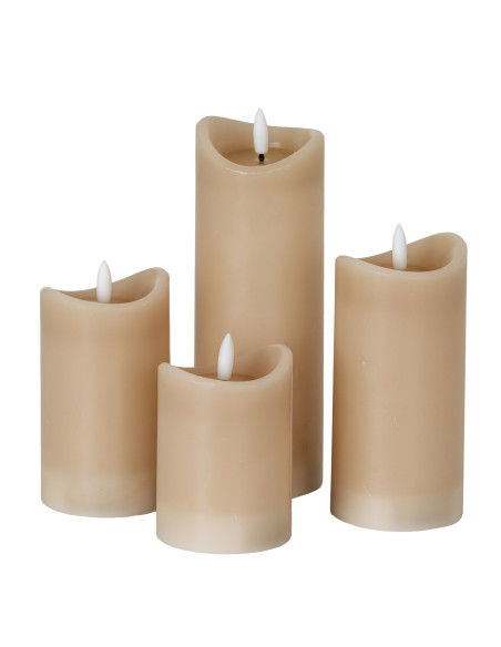 Affordable industrial style furniture Hill Interiors Luxe Collection Natural Glow 2.75x8 Taupe Melted LED Candle 24267 for mode