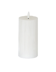 Hill Interiors Luxe Collection Natural Glow 3x6 Textured Ribbed LED Candle 20871 - Authentic Hill Interiors furniture directly