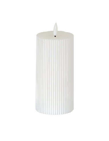 Hill Interiors Luxe Collection Natural Glow 3x6 Textured Ribbed LED Candle 20871 - Authentic Hill Interiors furniture directly