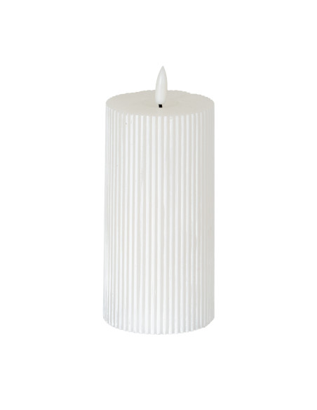 Hill Interiors Luxe Collection Natural Glow 3x6 Textured Ribbed LED Candle 20871 - Authentic Hill Interiors furniture directly
