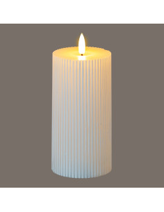 Hill Interiors Luxe Collection Natural Glow 3x6 Textured Ribbed LED Candle 20871 - Authentic Hill Interiors furniture directly 2