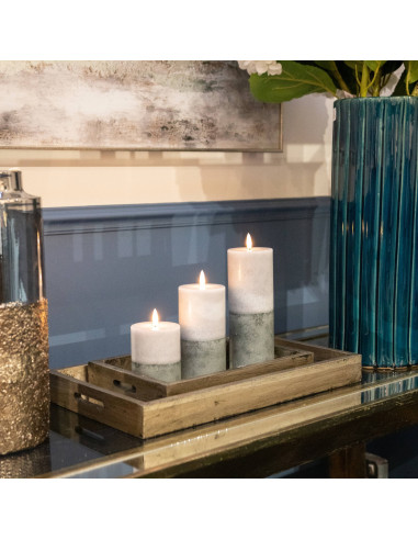 Affordable industrial style furniture Hill Interiors Luxe Collection Natural Glow 3x8 Stone LED Wax Candle 20879 for modern hom