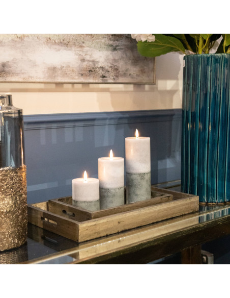 Affordable industrial style furniture Hill Interiors Luxe Collection Natural Glow 3x8 Stone LED Wax Candle 20879 for modern hom