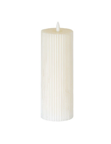 Hill Interiors Luxe Collection Natural Glow 3x8 Textured Ribbed LED Candle 20872 - Authentic Hill Interiors furniture directly