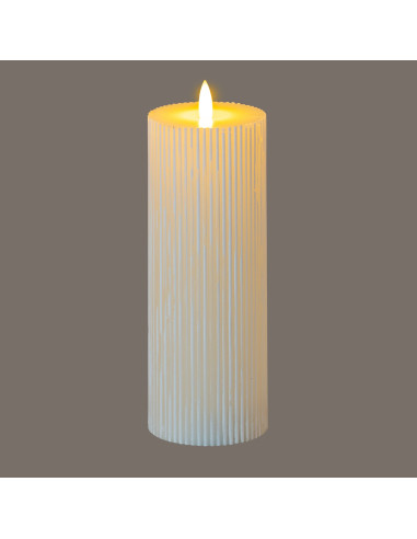 Buy Hill Interiors 20872 Luxe Collection Natural Glow 3x8 Textured Ribbed LED Candle online in UK with fast delivery from FastD