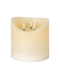 Hill Interiors Luxe Collection Natural Glow 6x6 Cream Melted LED Candle 24269 - Authentic Hill Interiors furniture directly fro