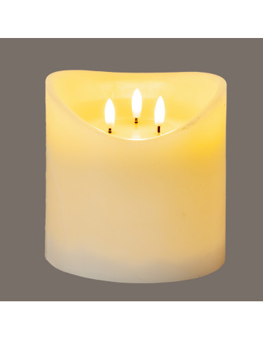 Buy Hill Interiors 24269 Luxe Collection Natural Glow 6x6 Cream Melted LED Candle online in UK with fast delivery from FastDadd