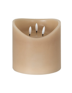 Hill Interiors Luxe Collection Natural Glow 6x6 Taupe Melted LED Candle 24270 - Authentic Hill Interiors furniture directly fro