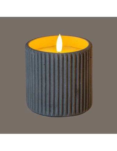 Buy Hill Interiors 24233 Luxe Collection Natural Glow Chalk Ribbed Large Led Candle online in UK with fast delivery from FastDa