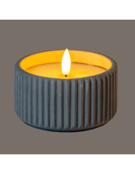 Buy Hill Interiors 24231 Luxe Collection Natural Glow Chalk Ribbed Small Led Candle online in UK with fast delivery from FastDa
