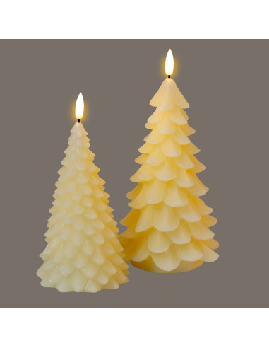 High-quality metal and wood construction of Hill Interiors SKU 24253 Luxe Collection Natural Glow Cream Tree LED Wax Candle, de