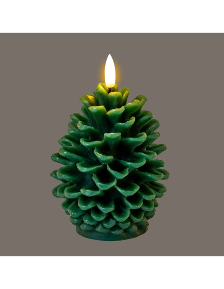 Buy Hill Interiors 24251 Luxe Collection Natural Glow Green Pinecone LED Wax Candle online in UK with fast delivery from FastDa
