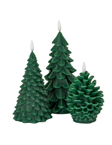 Affordable industrial style furniture Hill Interiors Luxe Collection Natural Glow Green Pinecone LED Wax Candle 24251 for moder