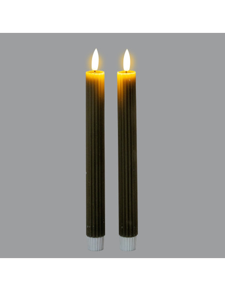 Buy Hill Interiors 24242 Luxe Collection Natural Glow Grey  Ribbed Taper Candles online in UK with fast delivery from FastDaddy