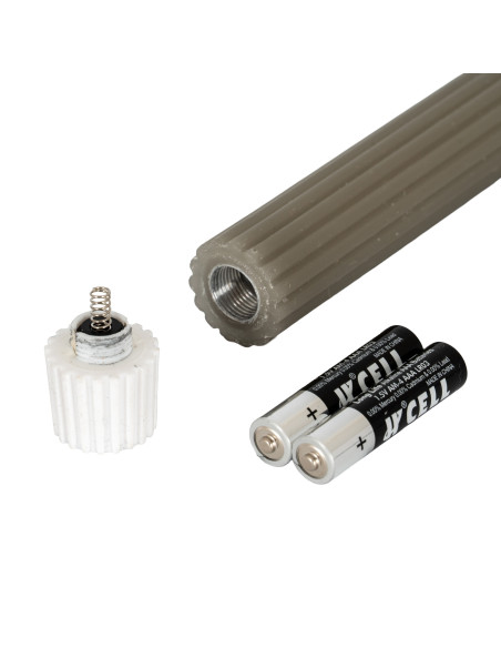 Affordable industrial style furniture Hill Interiors Luxe Collection Natural Glow Grey  Ribbed Taper Candles 24242 for modern h