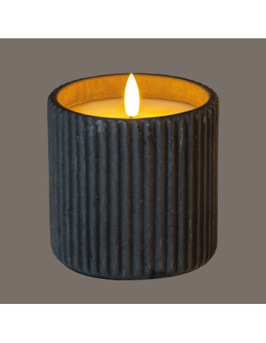 Buy Hill Interiors 24236 Luxe Collection Natural Glow Grey Ribbed Large  Led Candle online in UK with fast delivery from FastDa