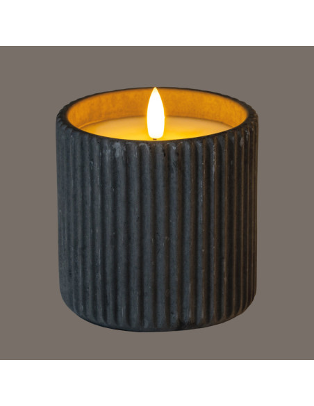 Buy Hill Interiors 24236 Luxe Collection Natural Glow Grey Ribbed Large  Led Candle online in UK with fast delivery from FastDa