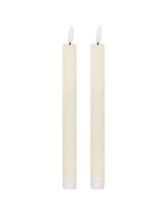 Hill Interiors Luxe Collection Natural Glow S/ 2 Ivory LED Dinner Candles 21248 - Authentic Hill Interiors furniture directly f