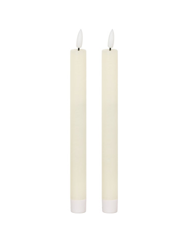 Hill Interiors Luxe Collection Natural Glow S/ 2 Ivory LED Dinner Candles 21248 - Authentic Hill Interiors furniture directly f