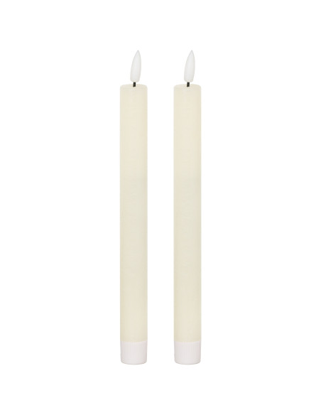 Hill Interiors Luxe Collection Natural Glow S/ 2 Ivory LED Dinner Candles 21248 - Authentic Hill Interiors furniture directly f
