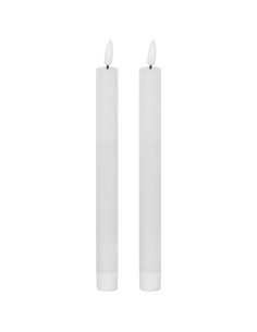 Hill Interiors Luxe Collection Natural Glow S/ 2 White LED Dinner Candles 20881 - Authentic Hill Interiors furniture directly f