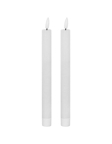 Hill Interiors Luxe Collection Natural Glow S/ 2 White LED Dinner Candles 20881 - Authentic Hill Interiors furniture directly f