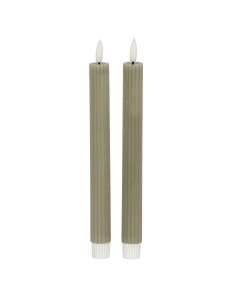 Hill Interiors Luxe Collection Natural Glow Sage  Ribbed Taper Candles 24243 - Authentic Hill Interiors furniture directly from