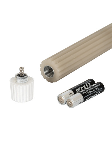 Affordable industrial style furniture Hill Interiors Luxe Collection Natural Glow Taupe  Ribbed Taper Candles 24241 for modern