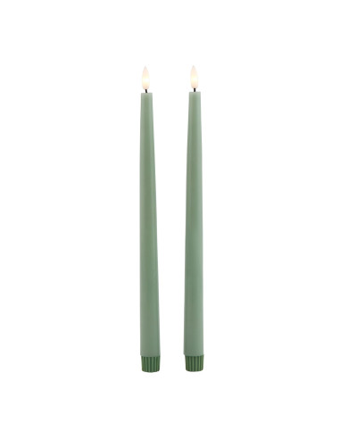 Buy Hill Interiors 23118 Luxe Collection S/2 Sage LED Wax Dinner Candles online in UK with fast delivery from FastDaddy UK, you