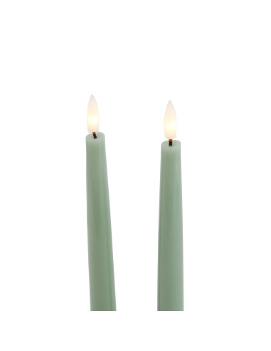 Affordable industrial style furniture Hill Interiors Luxe Collection S/2 Sage LED Wax Dinner Candles 23118 for modern home deco