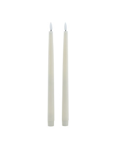Hill Interiors Luxe Collection S/2 Taupe LED Wax Dinner Candles 23119 - Authentic Hill Interiors furniture directly from FastDa