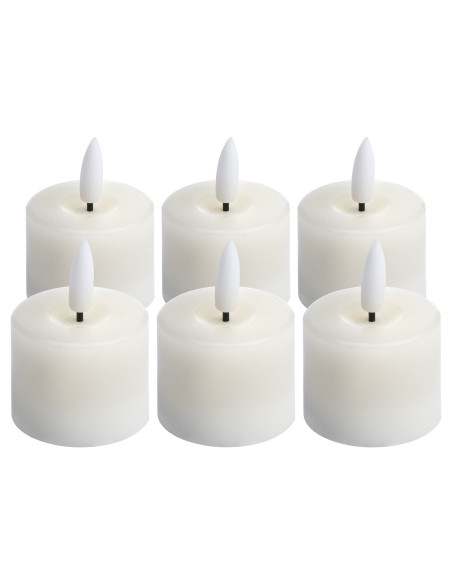 Hill Interiors Luxe Collection Set Of 6 Natural Glow Led Tealight Candles 20518 - Authentic Hill Interiors furniture directly f