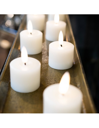 Full dimensions and specifications of Hill Interiors Luxe Collection Set Of 6 Natural Glow Led Tealight Candles 20518: Height 3