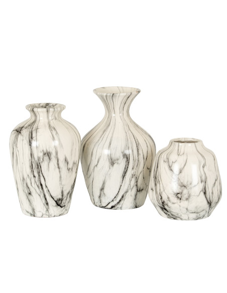 High-quality metal and wood construction of Hill Interiors SKU 21498 Marble Chours Vase, detailed view for UK customers.