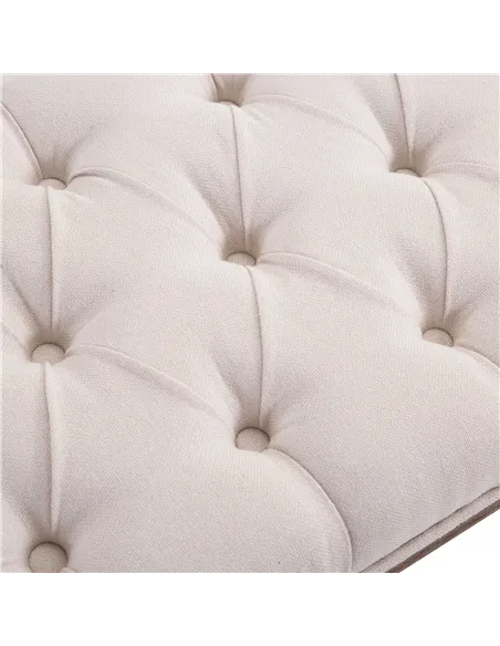 HOMCOM Bed End Side Chaise Lounge Sofa Stool Chic Button Tufted Window Hallway Seat Bench Wooden Leg Fabric Cover Padded Beige