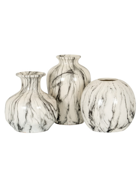High-quality metal and wood construction of Hill Interiors SKU 21501 Marble Pudding Vase, detailed view for UK customers.